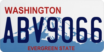 WA license plate ABV9066