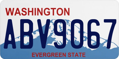 WA license plate ABV9067