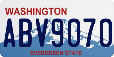 WA license plate ABV9070