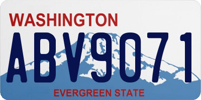 WA license plate ABV9071