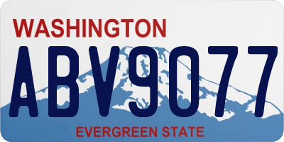 WA license plate ABV9077