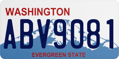 WA license plate ABV9081
