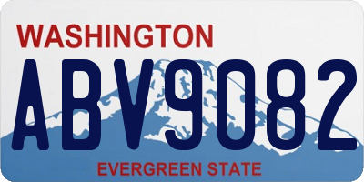 WA license plate ABV9082