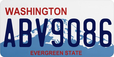 WA license plate ABV9086