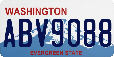 WA license plate ABV9088
