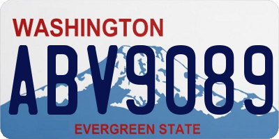 WA license plate ABV9089