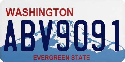 WA license plate ABV9091
