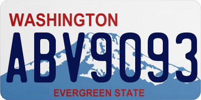 WA license plate ABV9093