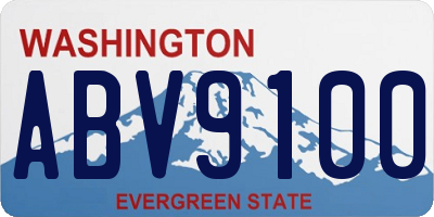 WA license plate ABV9100