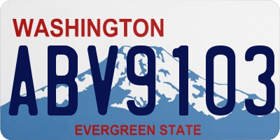 WA license plate ABV9103