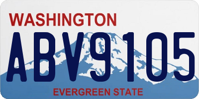 WA license plate ABV9105