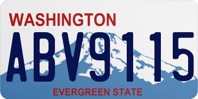WA license plate ABV9115