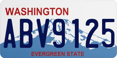 WA license plate ABV9125