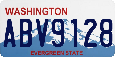 WA license plate ABV9128