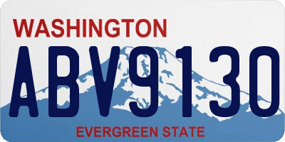 WA license plate ABV9130