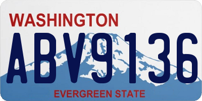 WA license plate ABV9136