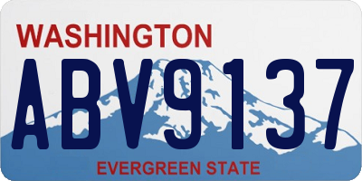 WA license plate ABV9137