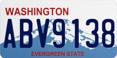 WA license plate ABV9138