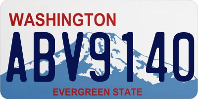 WA license plate ABV9140