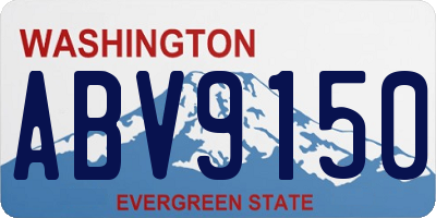 WA license plate ABV9150
