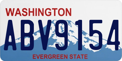 WA license plate ABV9154