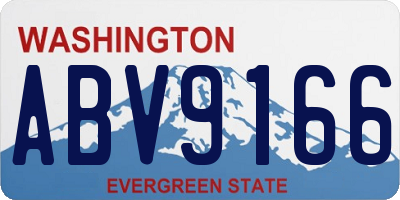 WA license plate ABV9166