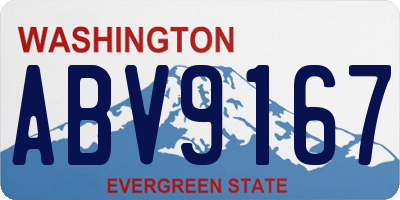 WA license plate ABV9167