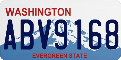 WA license plate ABV9168