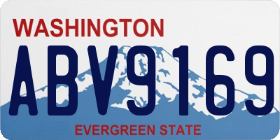 WA license plate ABV9169