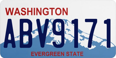 WA license plate ABV9171