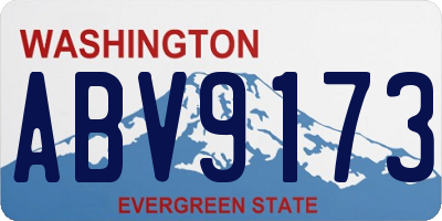 WA license plate ABV9173