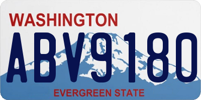 WA license plate ABV9180