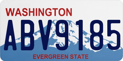 WA license plate ABV9185
