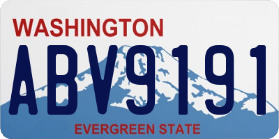 WA license plate ABV9191