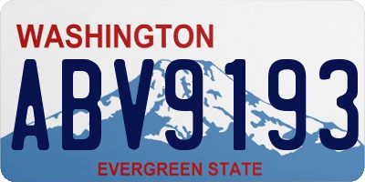 WA license plate ABV9193
