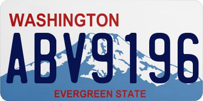 WA license plate ABV9196