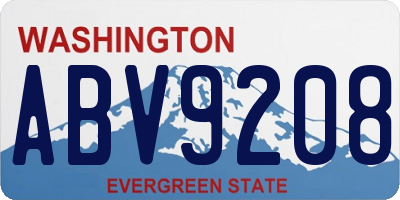 WA license plate ABV9208