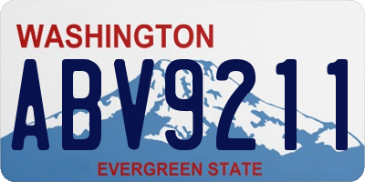 WA license plate ABV9211