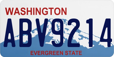 WA license plate ABV9214