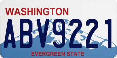 WA license plate ABV9221