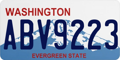 WA license plate ABV9223