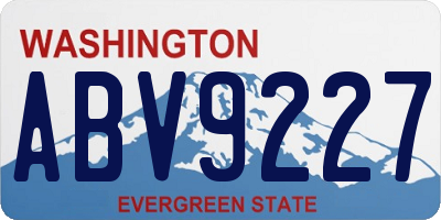 WA license plate ABV9227