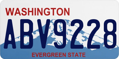WA license plate ABV9228