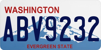 WA license plate ABV9232
