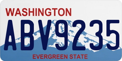 WA license plate ABV9235