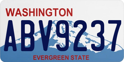 WA license plate ABV9237