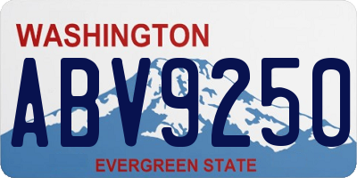 WA license plate ABV9250