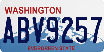 WA license plate ABV9257