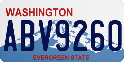 WA license plate ABV9260