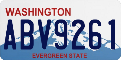 WA license plate ABV9261